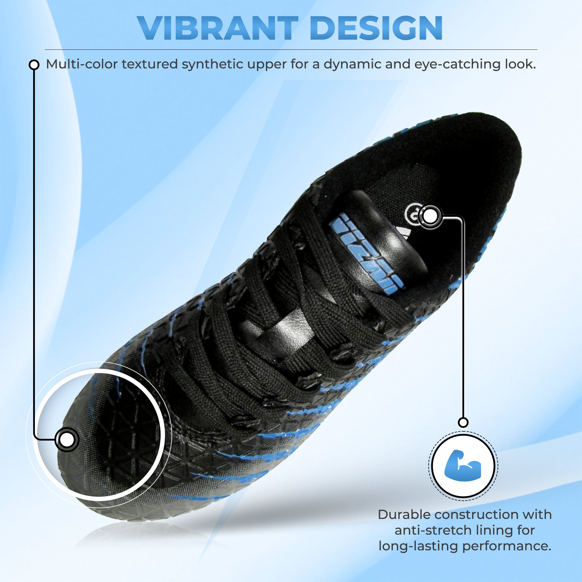 Bolt Firm Ground Soccer Shoes -Black/Sky/Silver
