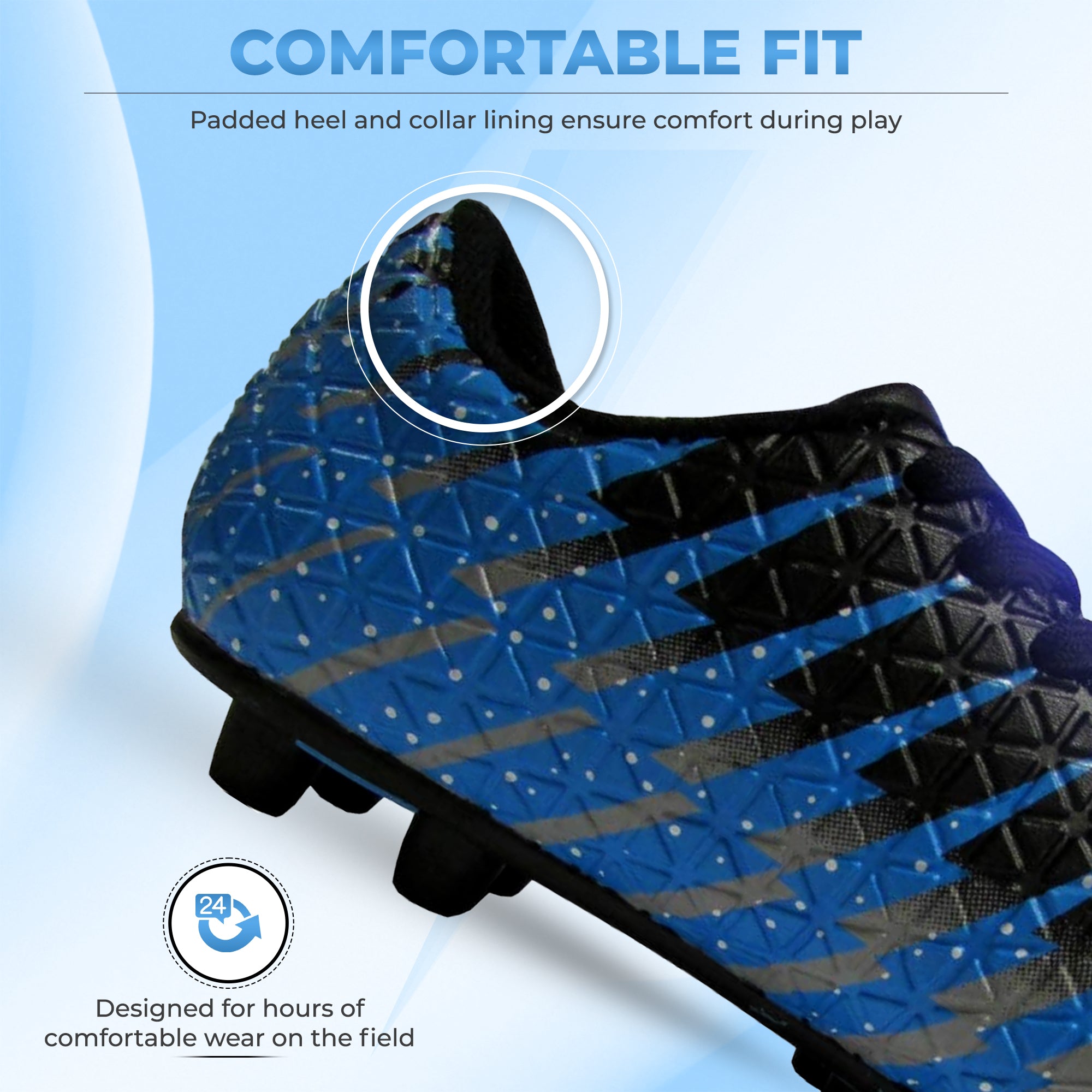 Bolt Firm Ground Soccer Shoes -Black/Sky/Silver