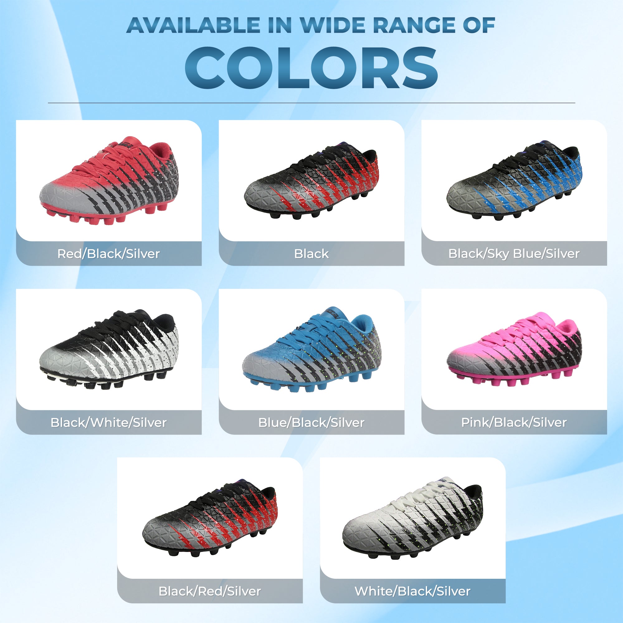 Bolt Firm Ground Soccer Shoes -Blue/Black/Silver