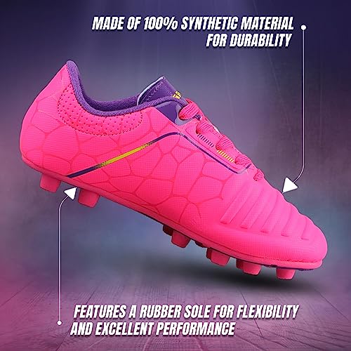 Catalina JR. Firm Ground Soccer Shoes-Pink/Purple/Yellow