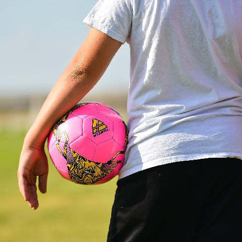Toledo Soccer Ball For Kids And Adults - Pink/Neon Yellow