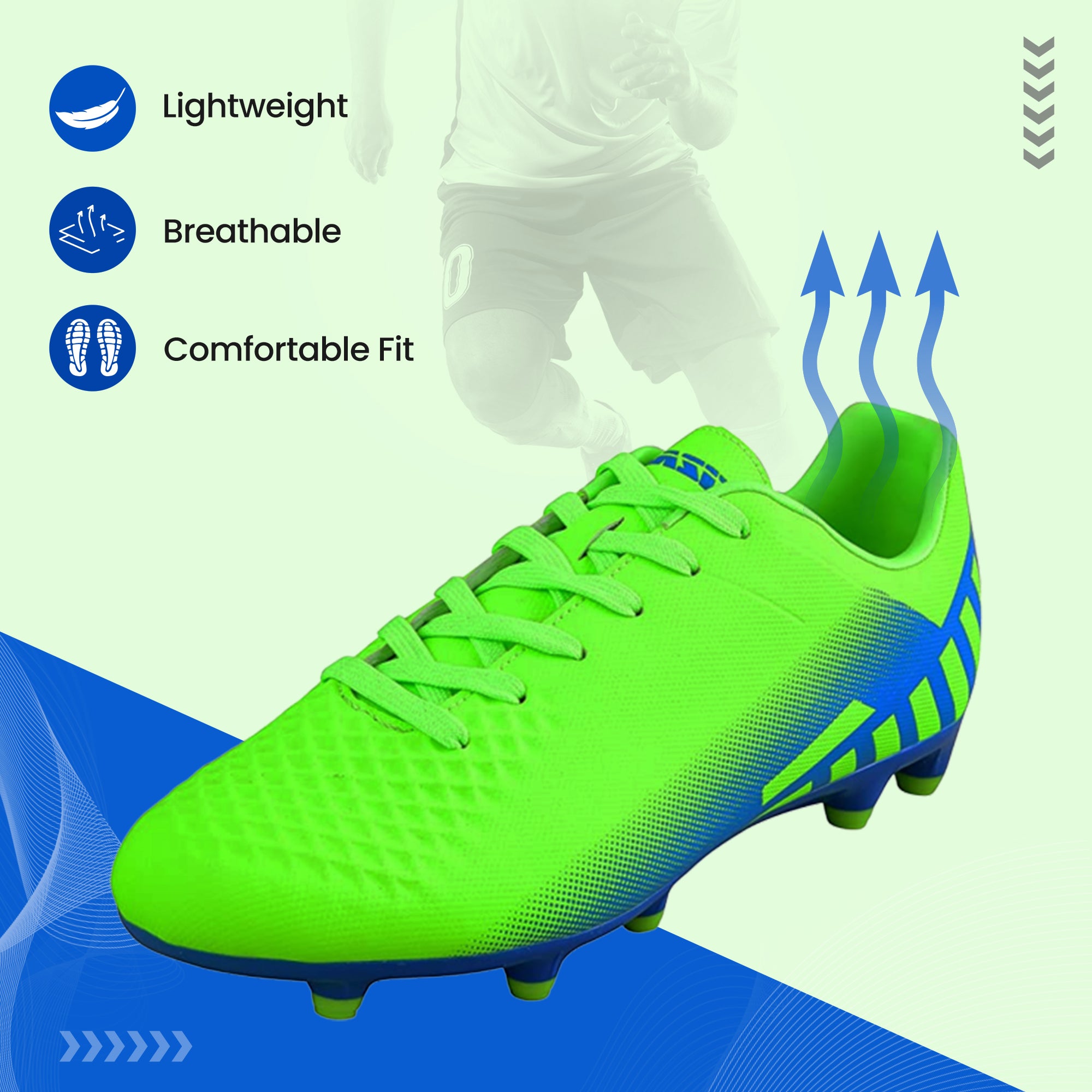 Santos Firm Ground Soccer Shoes -Green/Blue