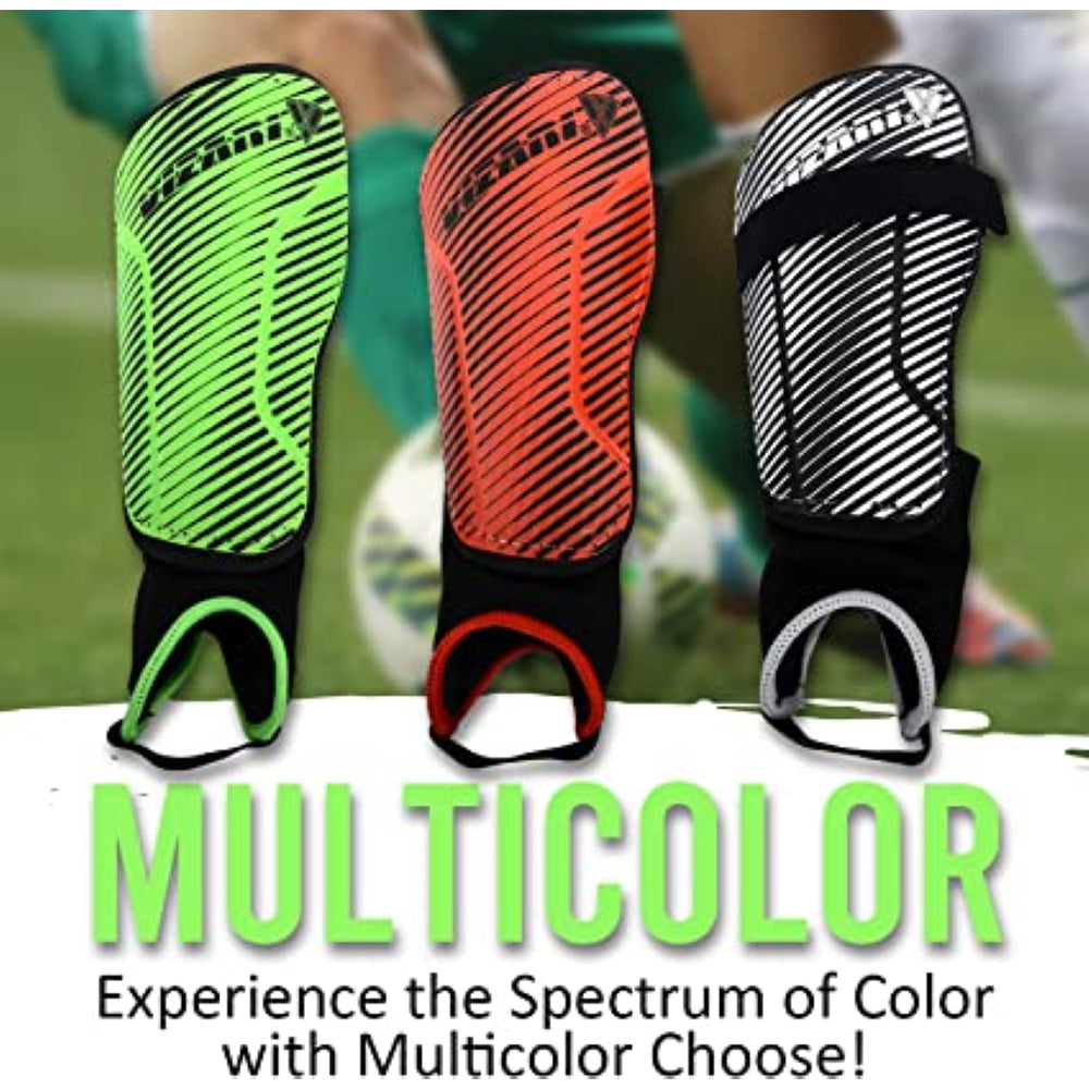 Matera Soccer Shin Guard with Ankle Protection-Black/White