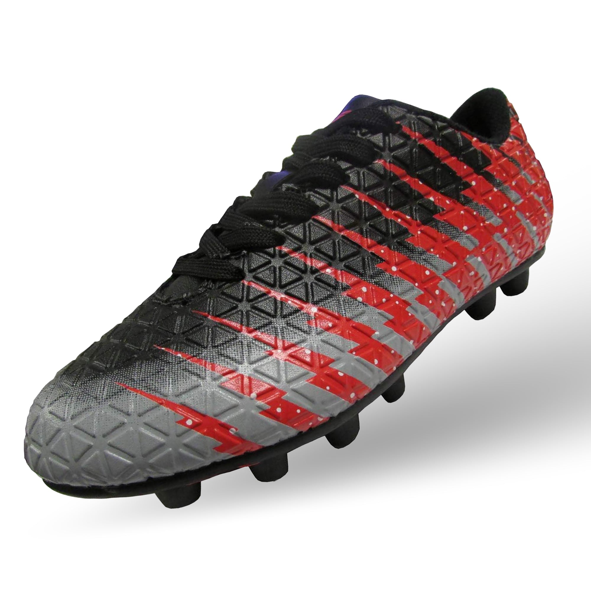 Bolt Firm Ground Soccer Shoes -Black/Red/Silver