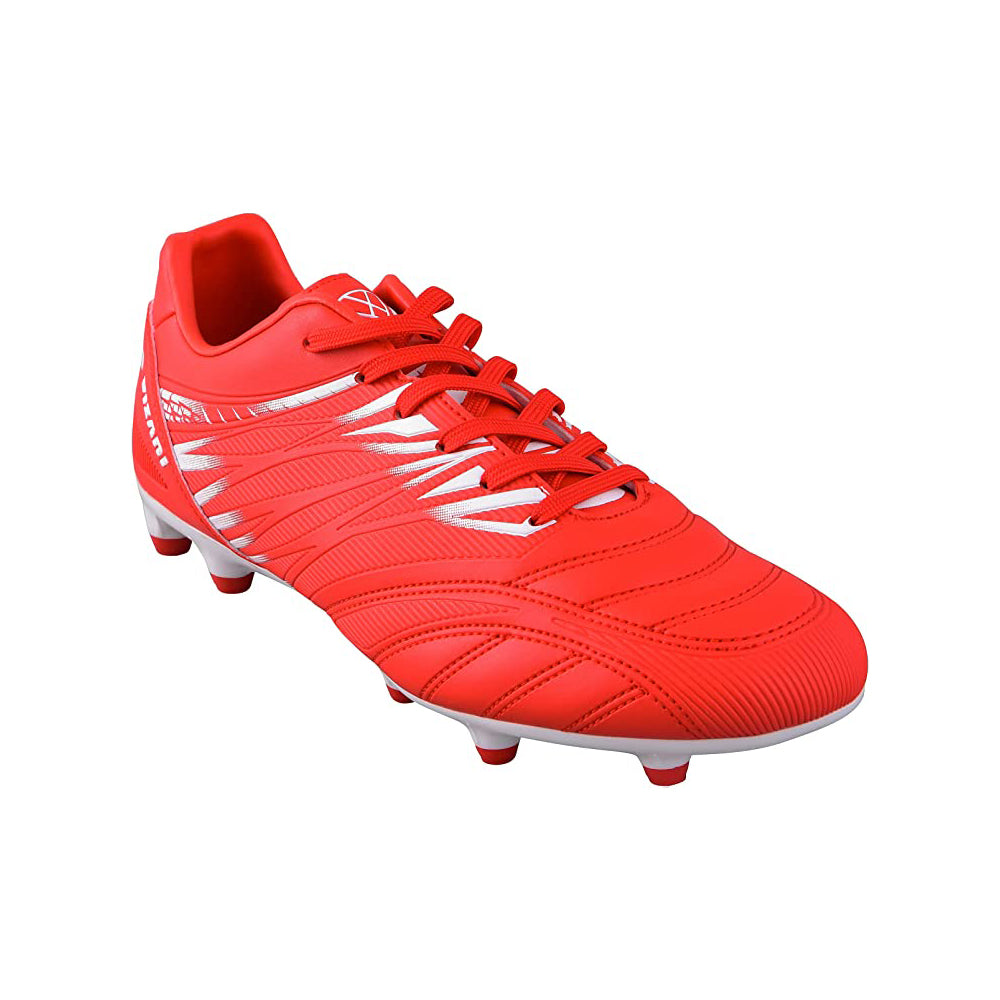 Valencia Firm Ground Soccer Cleats - Red/White