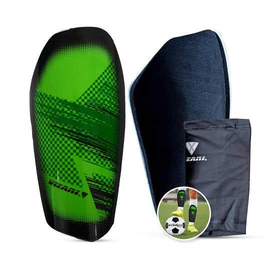 Aptos Soccer Shin Guard with Sleeve-Green/Black - Vizari Sports