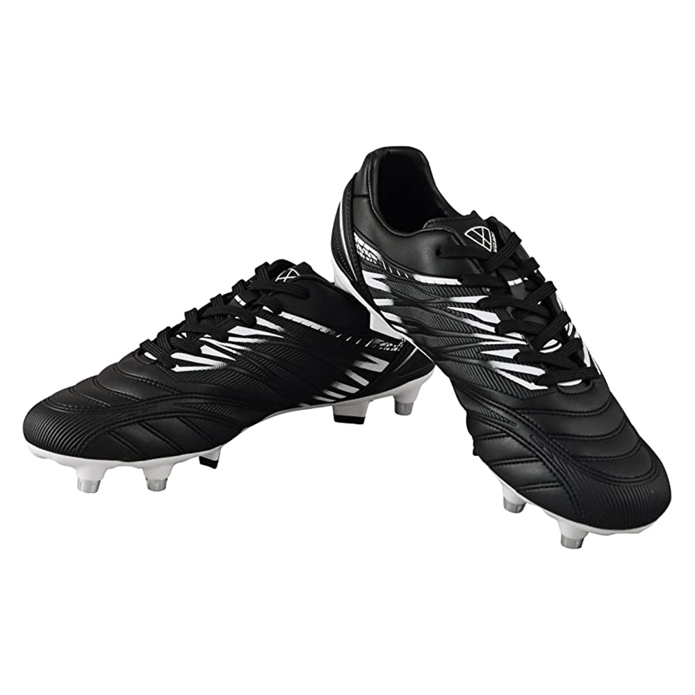 Valencia Soft Ground Soccer Shoes - Black/White