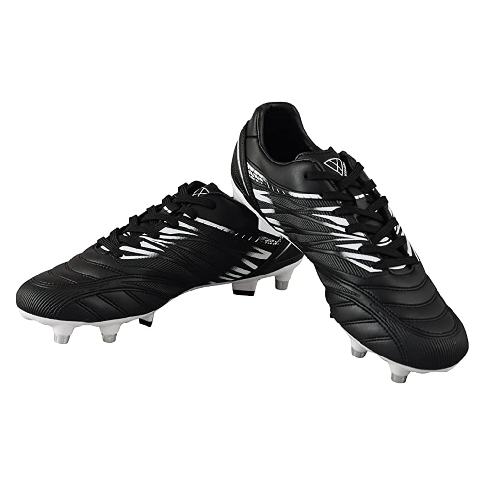 Valencia Soft Ground Soccer Shoes -Black/White - Vizari Sports
