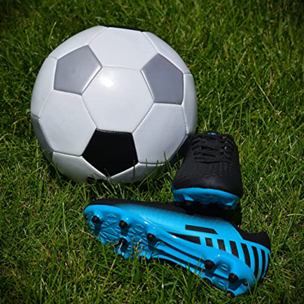 Santos JR. Firm Ground Soccer Shoes -Black/Sky Blue - Vizari Sports