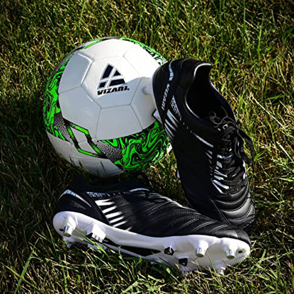 Valencia Soft Ground Soccer Shoes -Black/White - Vizari Sports