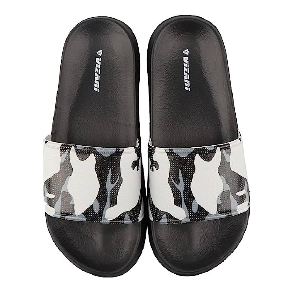 Youth Camo Soccer Slide Sandals - Black