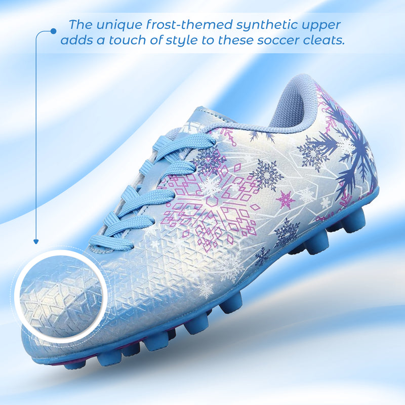 Vizari Sports Frost 3 Youth Firm Ground Soccer Cleats for Natural Grass and Outdoor Play- Blue