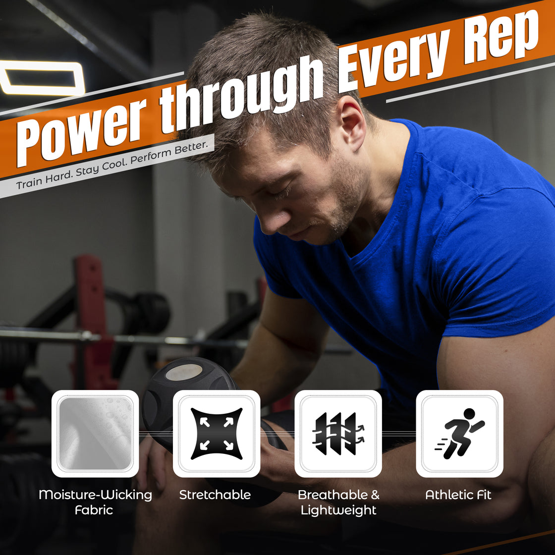 Vizari Performance T-Shirt for Men - Royal Blue - Vizari Sports