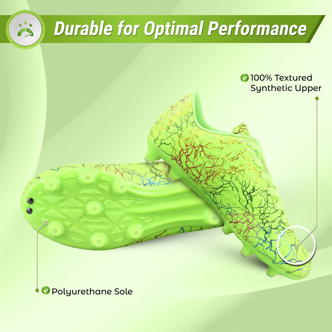 Zodiac JR. Firm Ground Soccer Shoes-Green - Vizari Sports