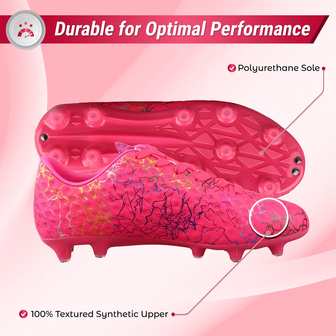 Zodiac JR. Firm Ground Soccer Shoes -Pink - Vizari Sports