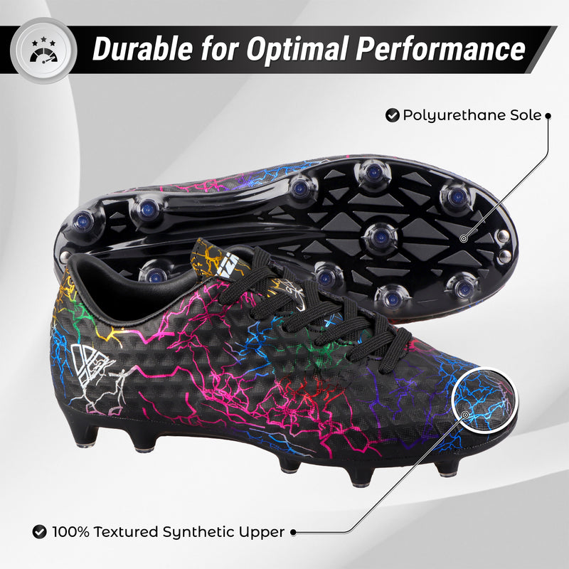 Vizari Zodiac JR black youth soccer cleat, top view