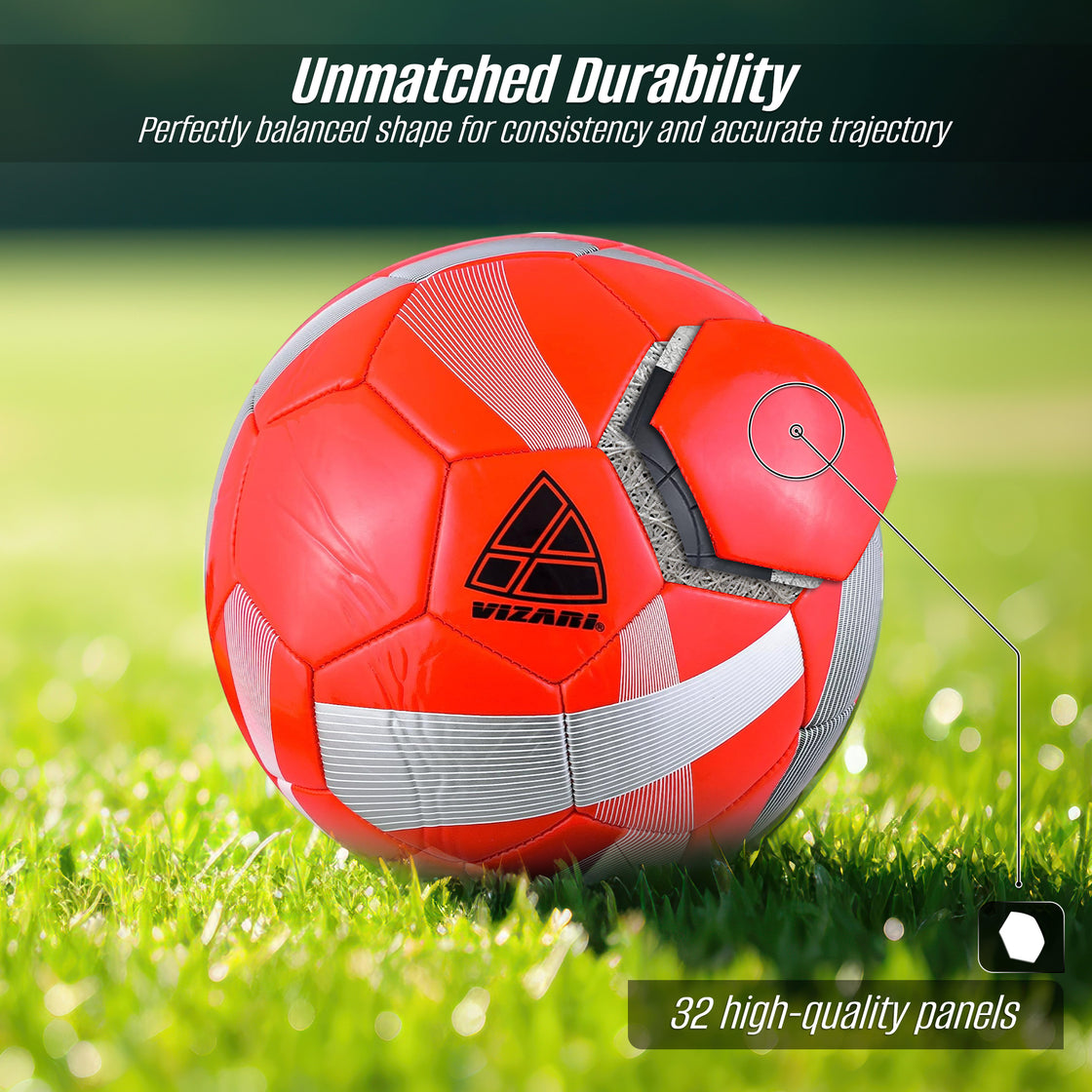 Hydra Soccer Ball-Red - Vizari Sports