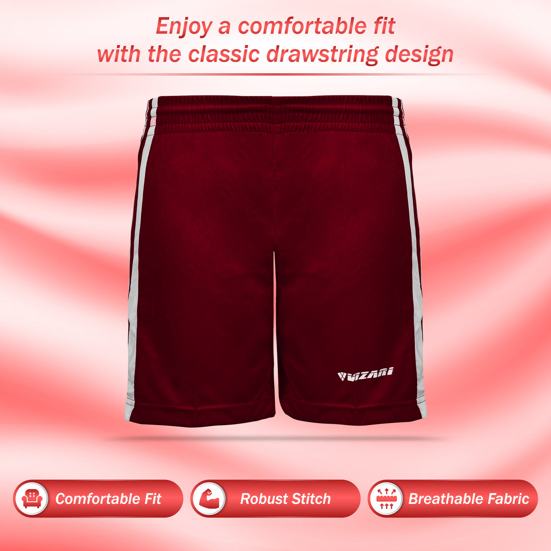 Campo Soccer Shorts - Maroon - Vizari Sports