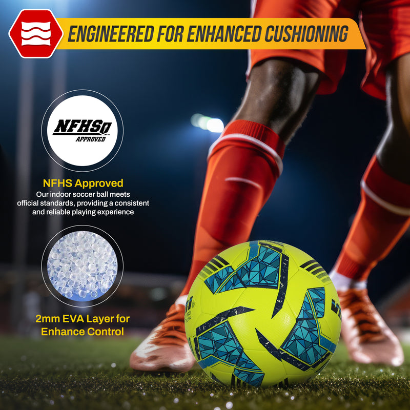 Reflect Pro Premium Indoor Soccer Ball - Lime Yellow - Vizari Sports