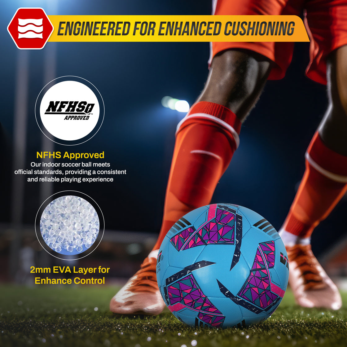 Reflect Pro Premium Indoor Soccer Ball-Sky Blue - Vizari Sports