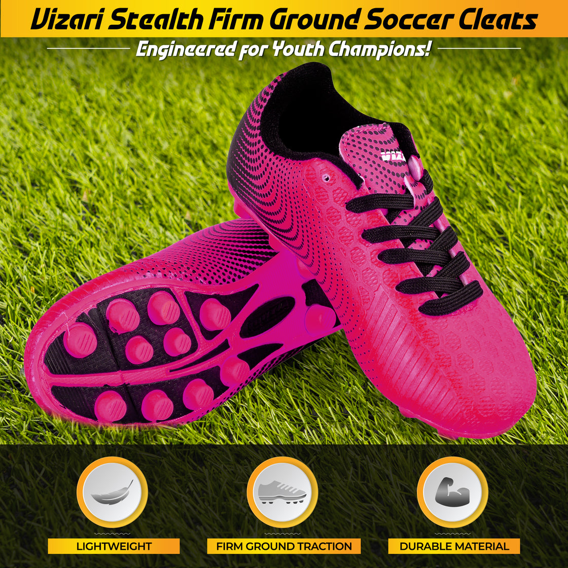 Stealth Firm Ground Soccer Shoes -Pink/Black - Vizari Sports