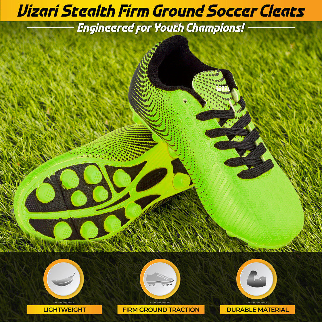 Stealth Firm Ground Soccer Shoes -Green/Black - Vizari Sports