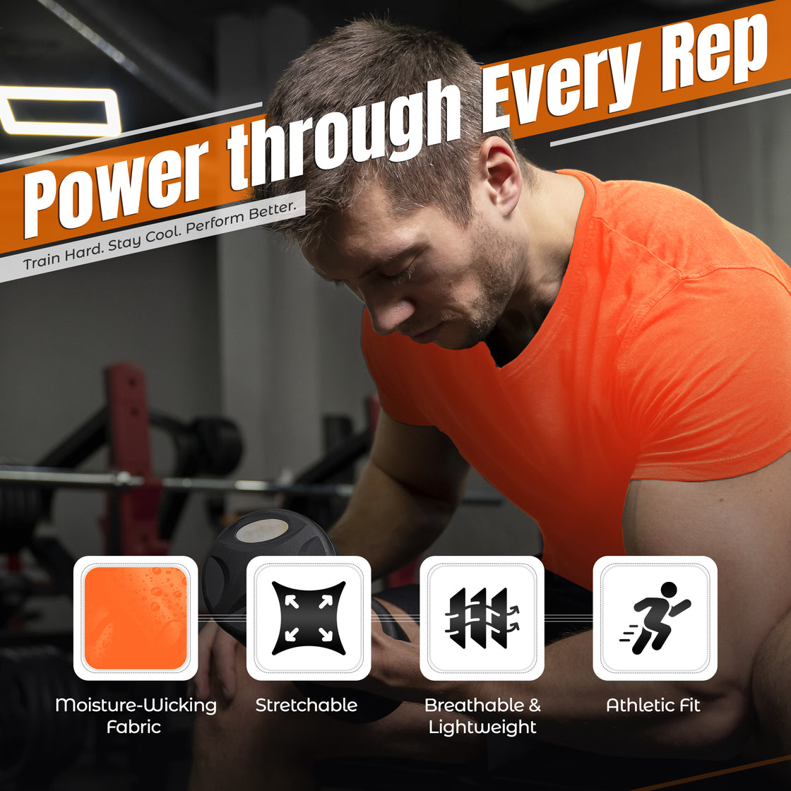 Performance T-Shirt Neon-Orange - Vizari Sports