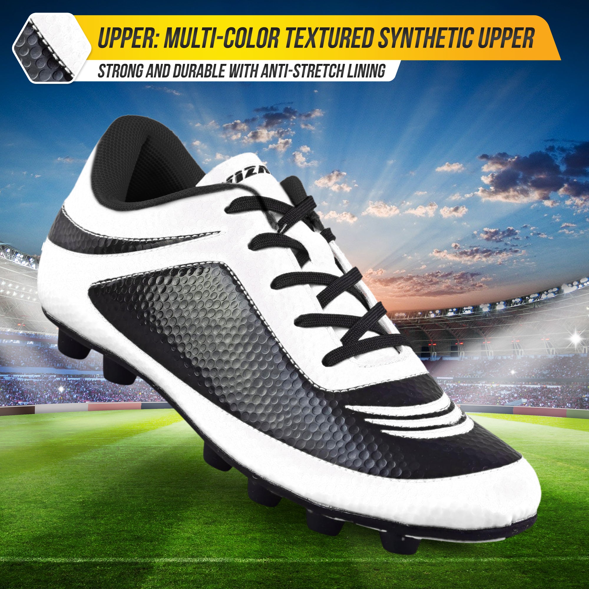 Infinity Firm Ground Soccer Shoes -White/Black