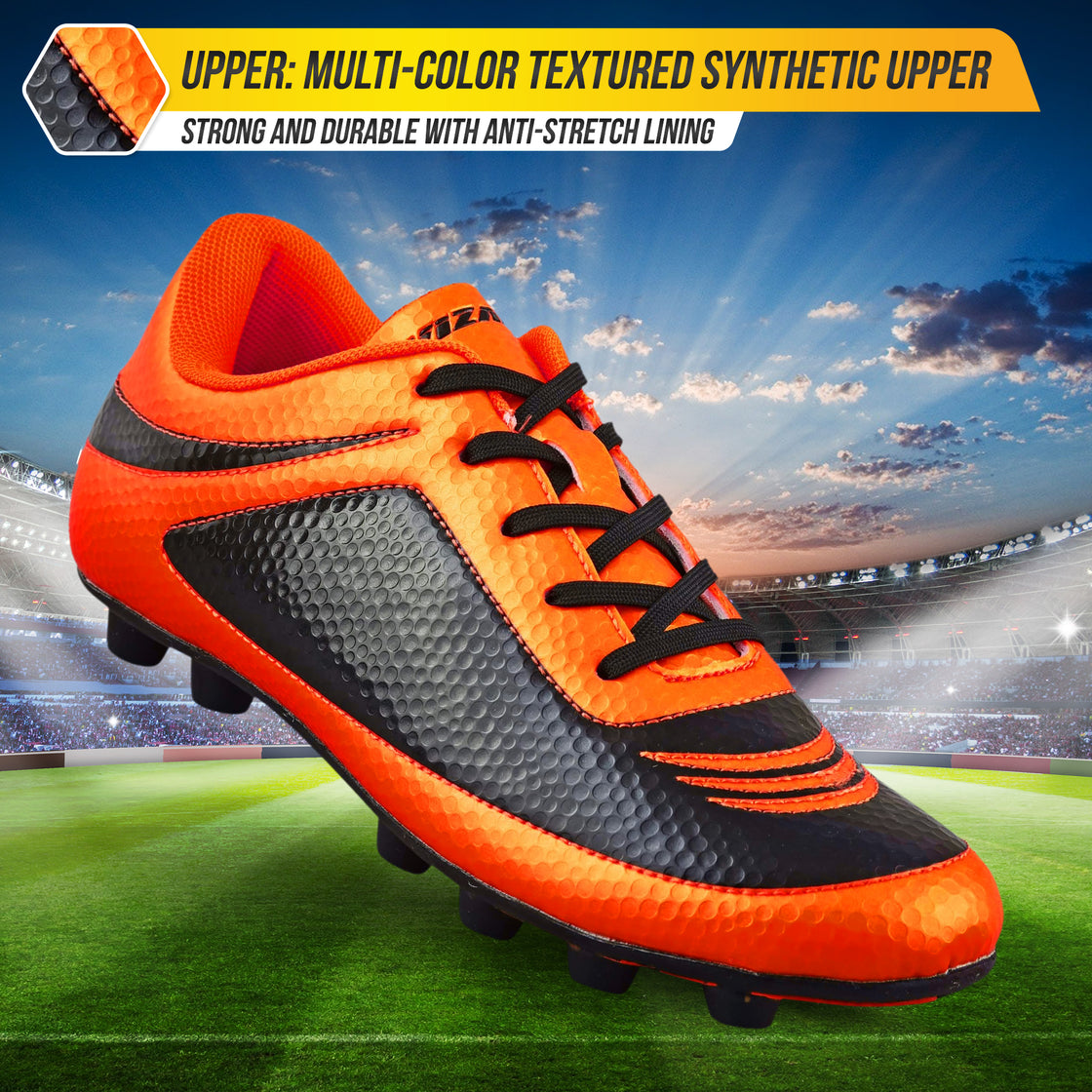 Infinity Firm Ground Soccer Shoes -Orange/Black - Vizari Sports