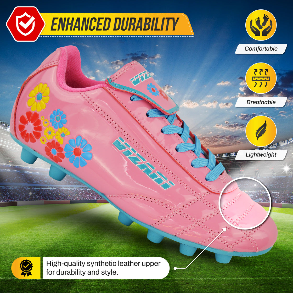 Blossom Firm Ground Soccer Shoes-Pink/Blue - Vizari Sports