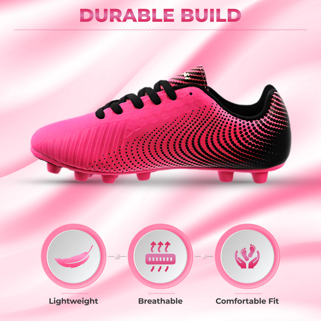 Stealth Firm Ground Soccer Shoes -Pink/Black - Vizari Sports