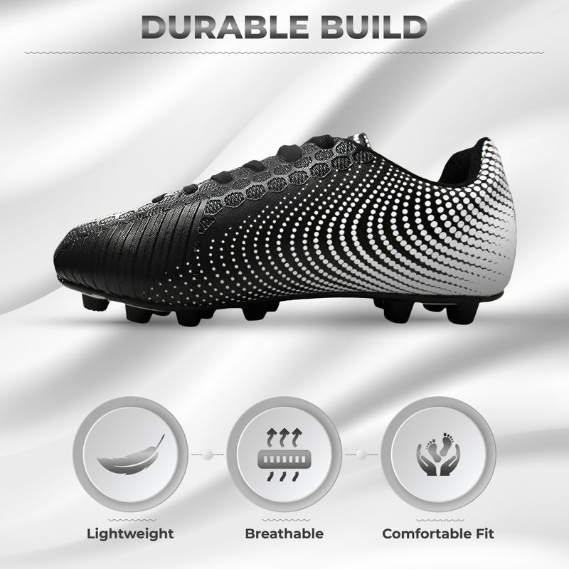 Stealth Firm Ground Soccer Shoes -Black/White - Vizari Sports