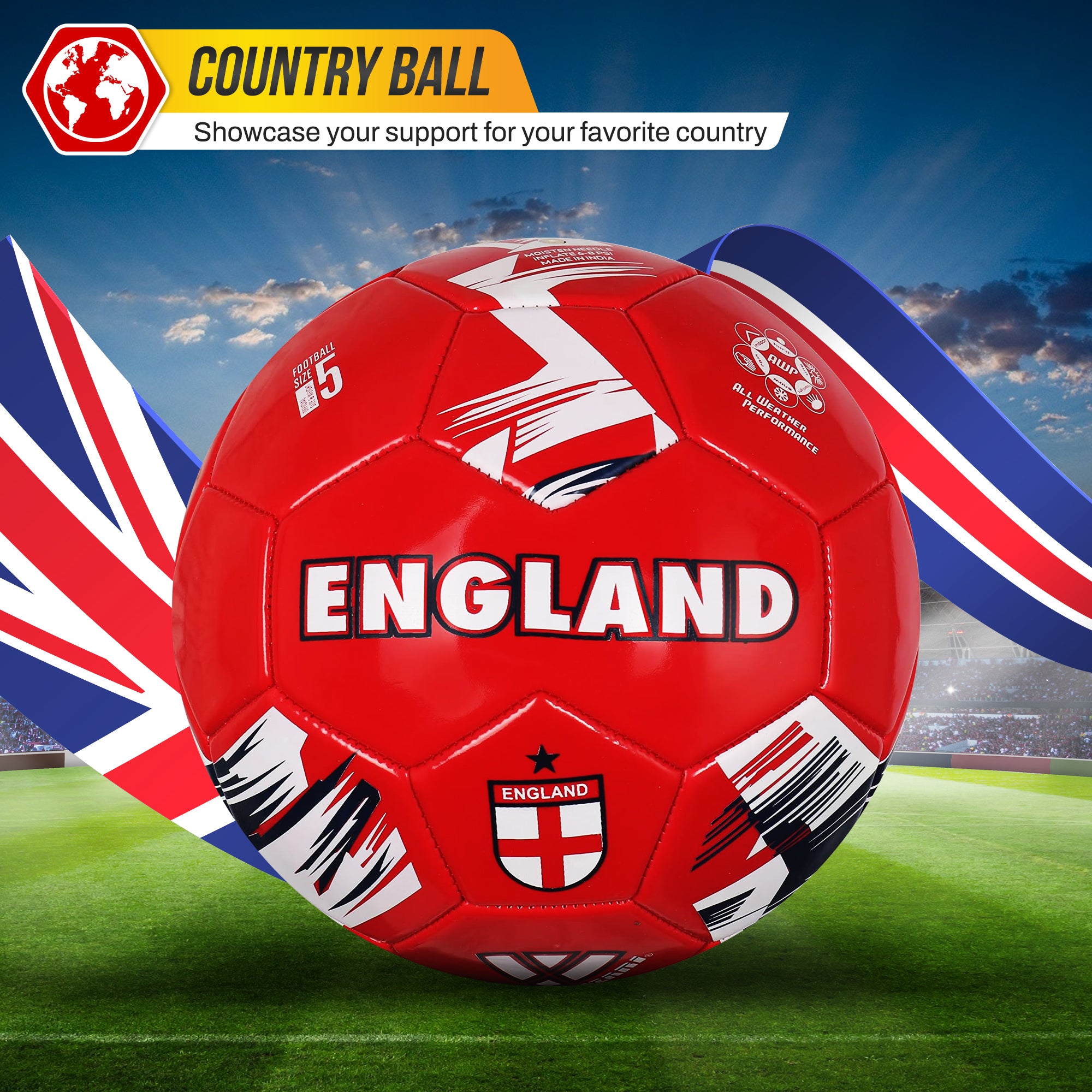 Mini National Team Soccer Balls-England Red
