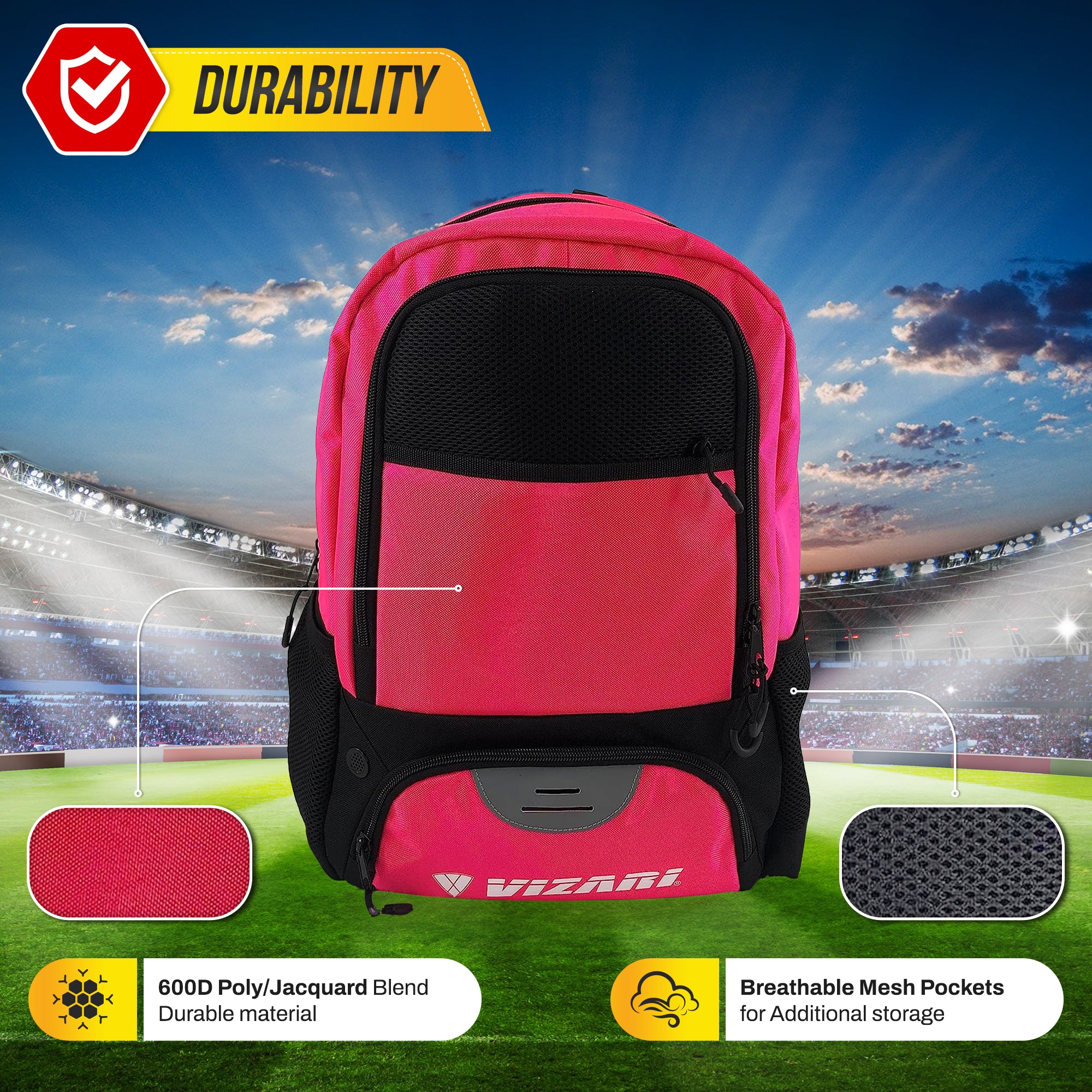 Avila Soccer Backpack - Black/Neon Pink