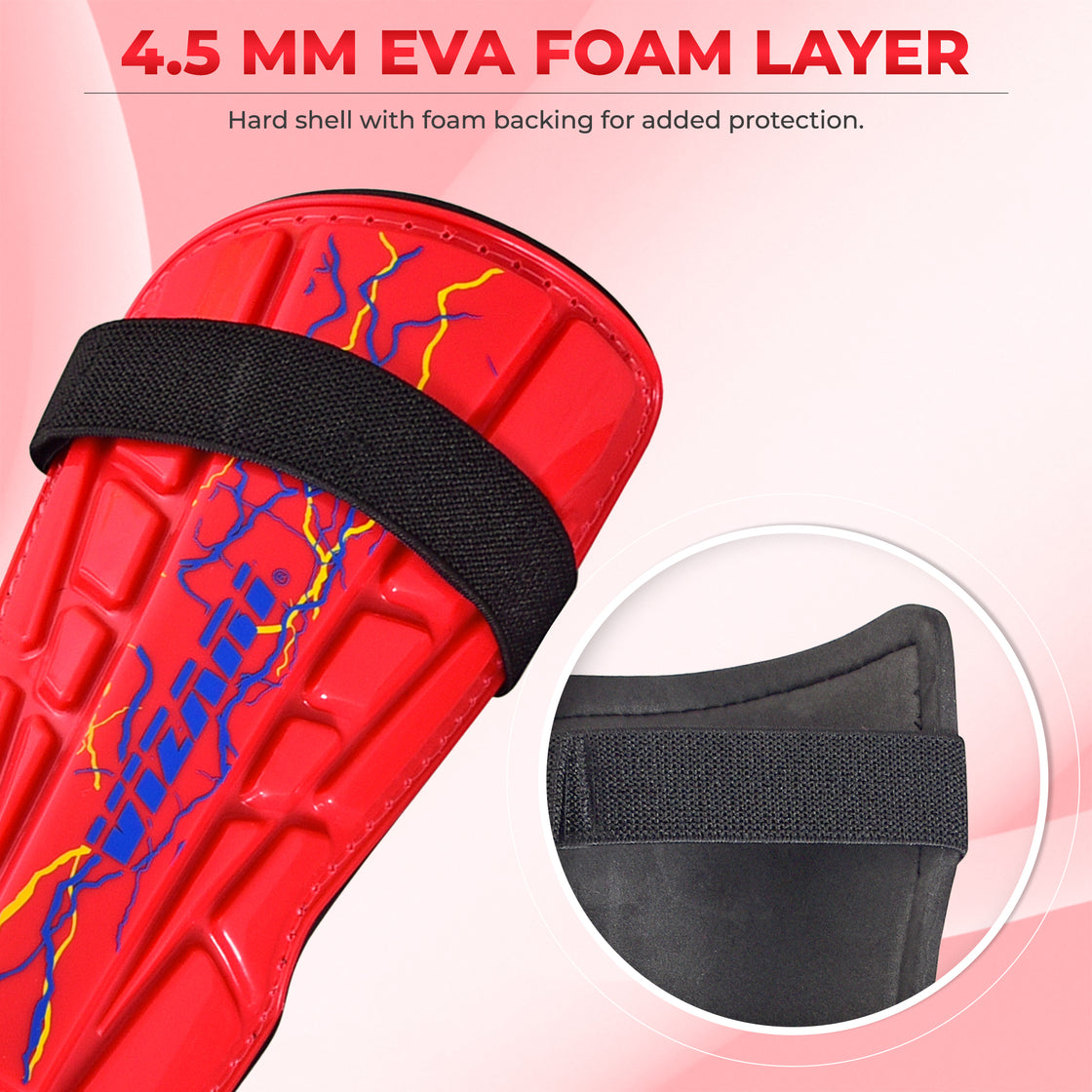 Zodiac Soccer Shin Guard with Detachable Ankle Protection-Red - Vizari Sports