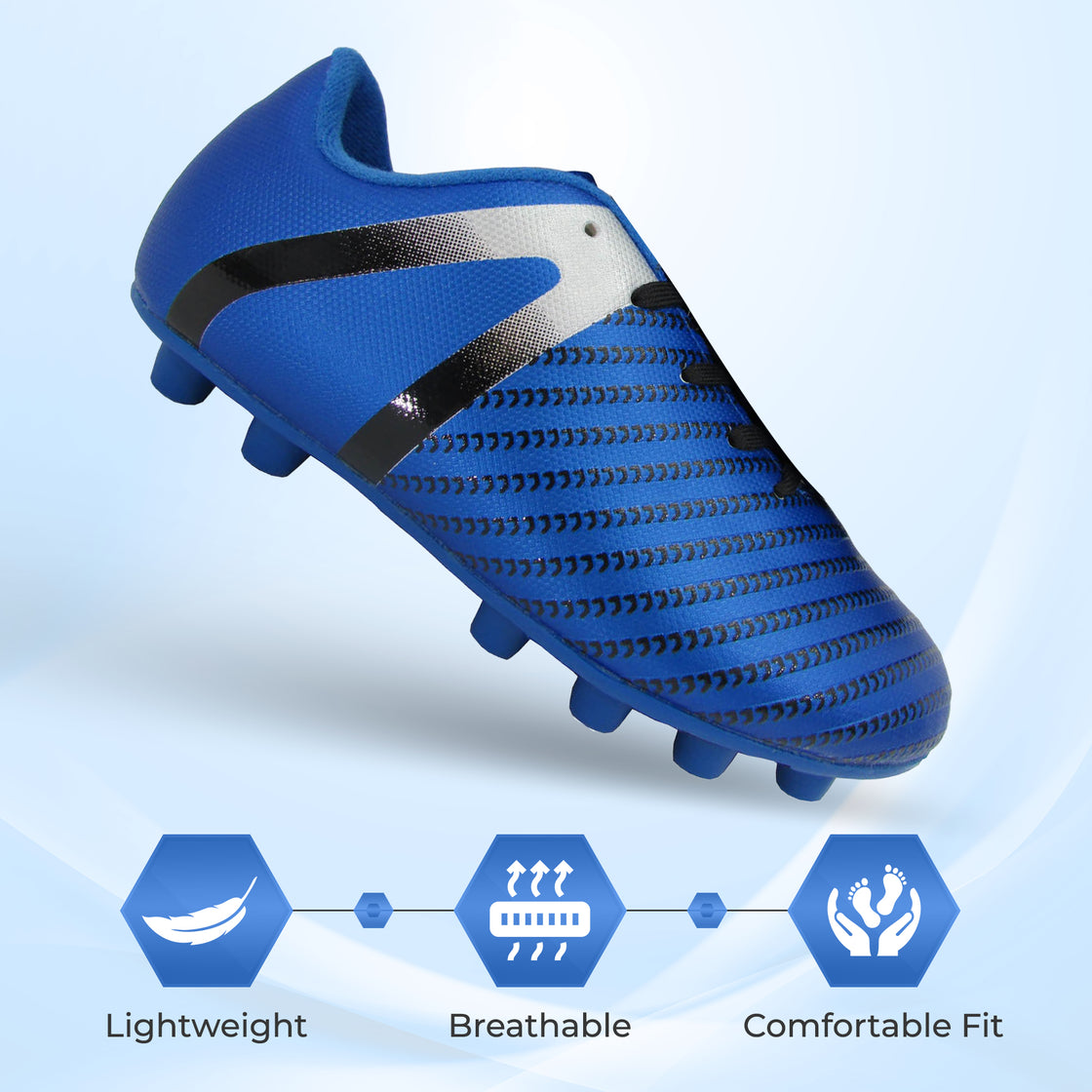 Impact Firm Ground Soccer Shoes -Blue/Silver - Vizari Sports