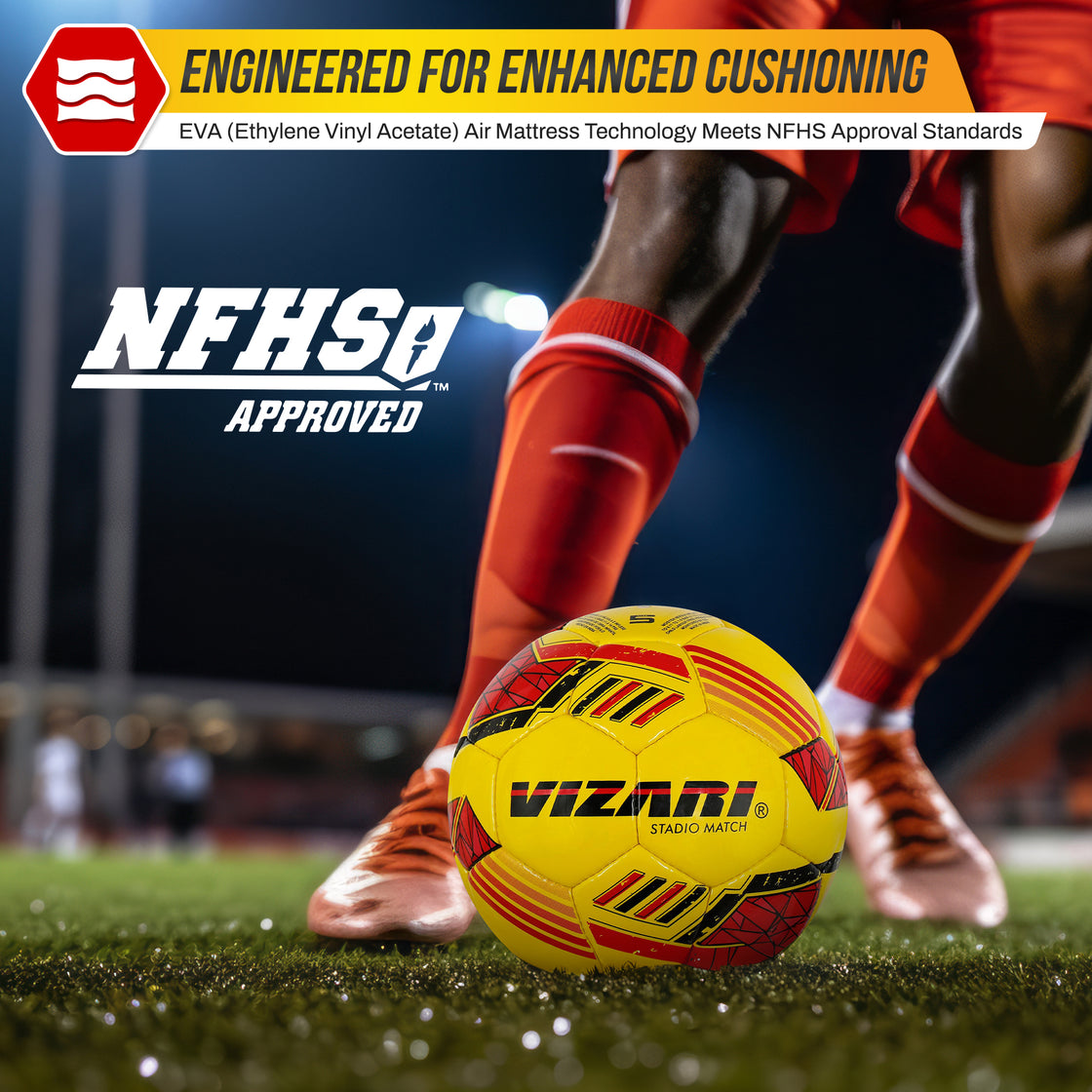 Stadio Match NFHS Soccer Ball-Yellow - Vizari Sports