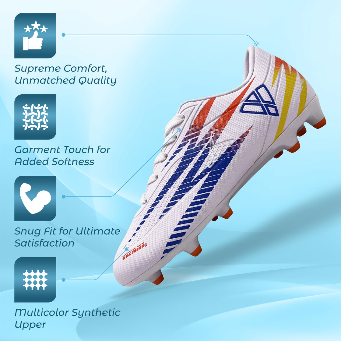 Bodega Junior Firm Ground Soccer Cleats - White - Vizari Sports