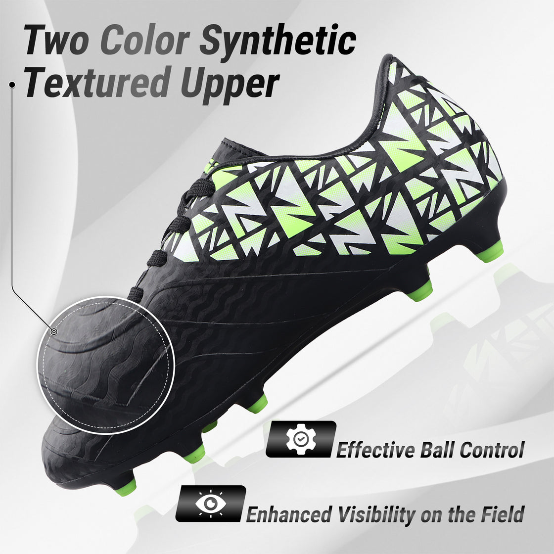 Pismo Junior Firm Ground Soccer Cleats - Black - Vizari Sports