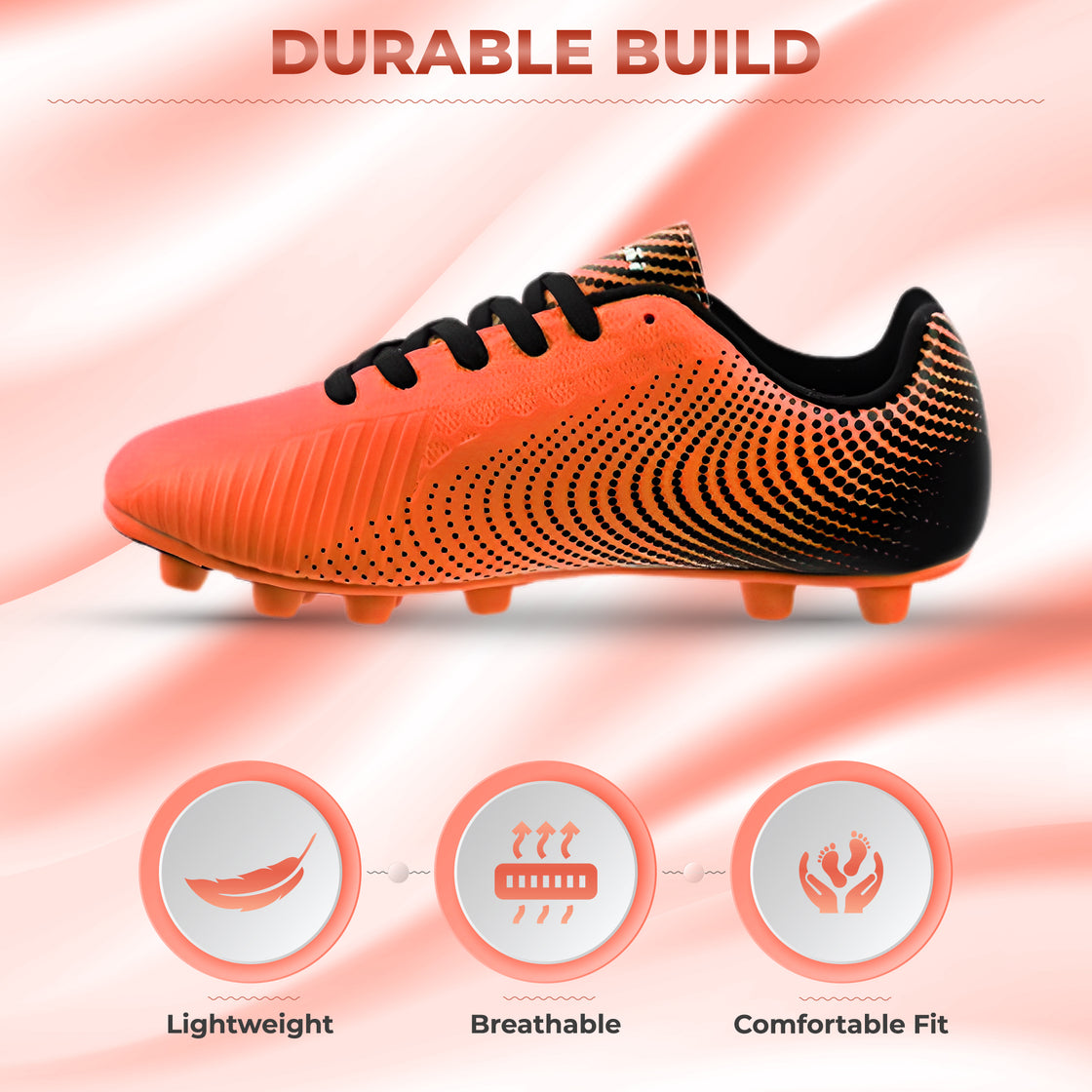 Stealth Firm Ground Soccer Shoes -Orange/Black - Vizari Sports