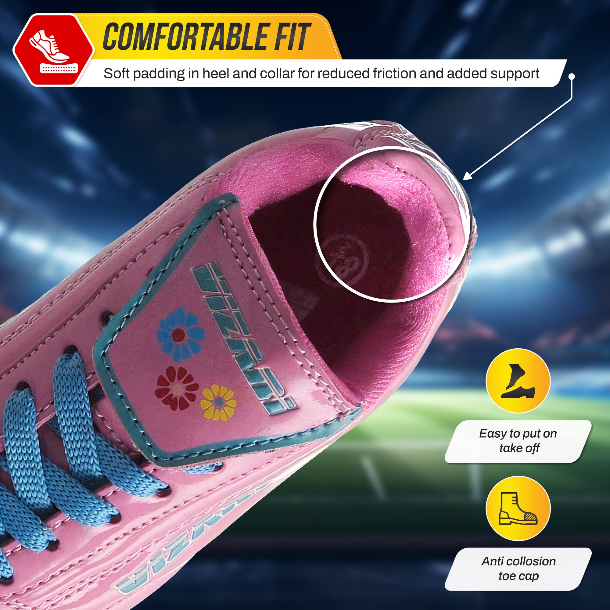 Blossom Firm Ground Soccer Shoes-Pink/Blue