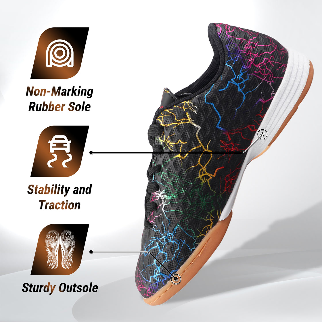 Zodiac Junior Indoor Soccer Shoes-Black - Vizari Sports