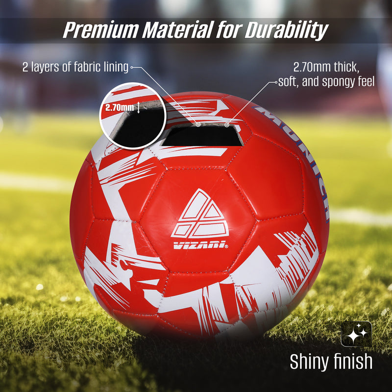 Club Team Soccer Balls - Munich Red - Vizari Sports