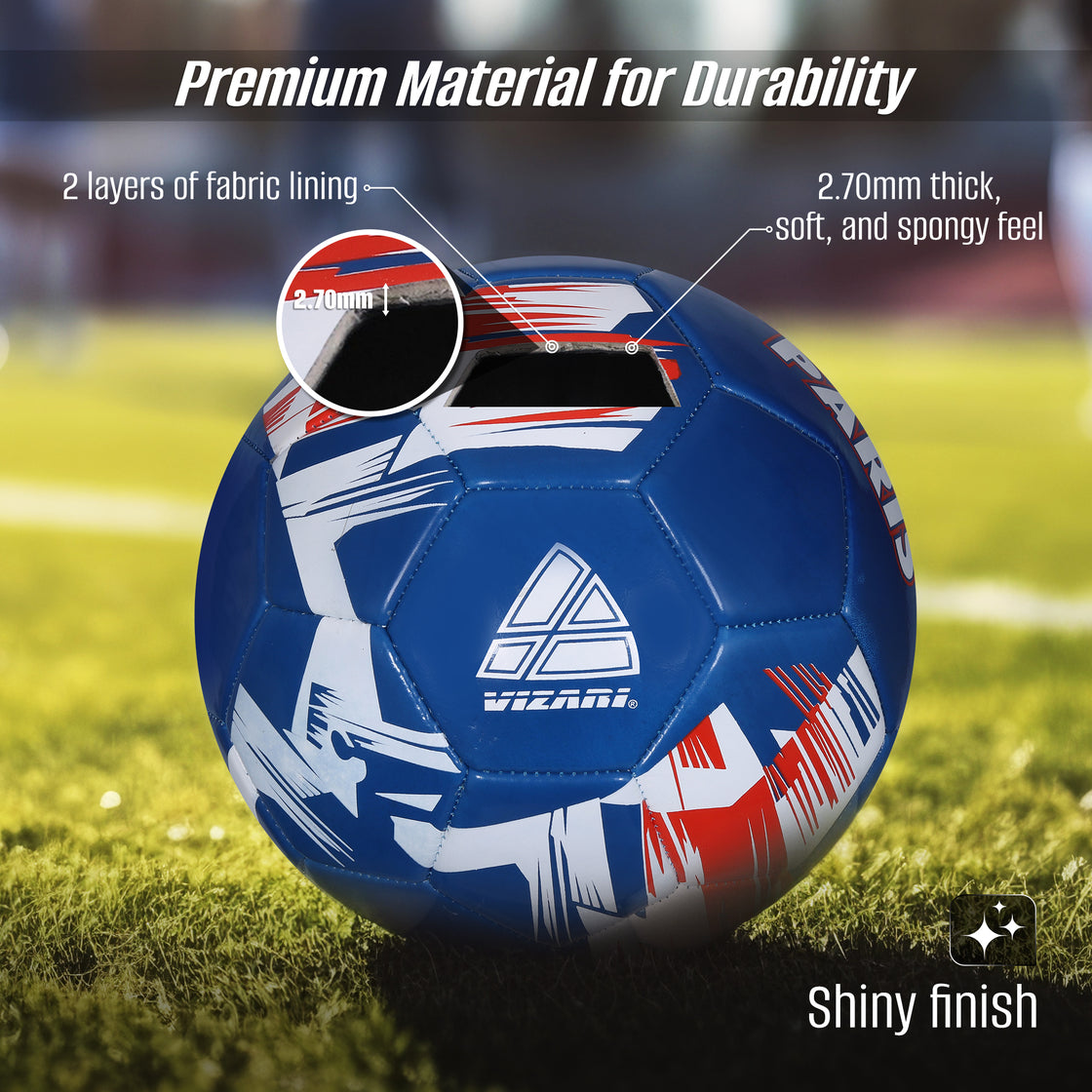 Club Team Soccer Balls - Paris Blue - Vizari Sports