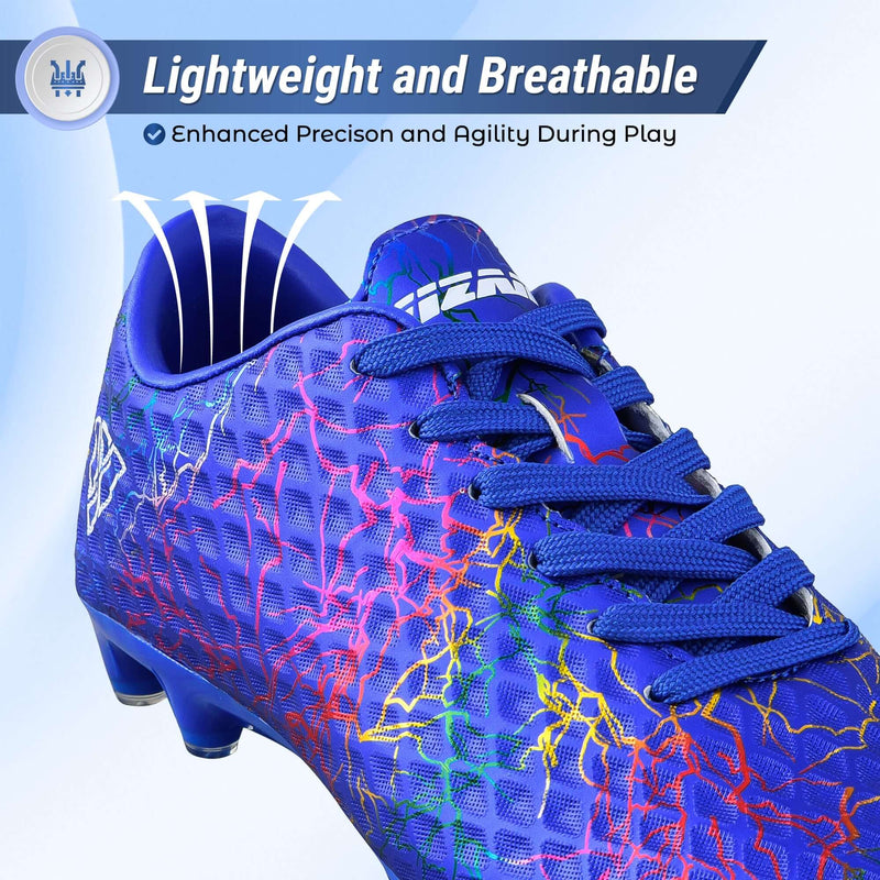 Vizari Zodiac JR blue youth soccer cleat, top view
