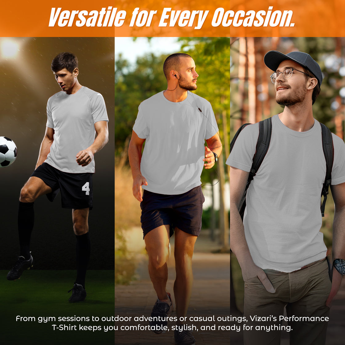 Performance T-Shirt-Silver - Vizari Sports