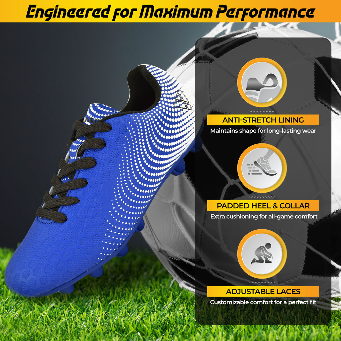 Stealth Firm Ground Soccer Shoes -Blue/White - Vizari Sports