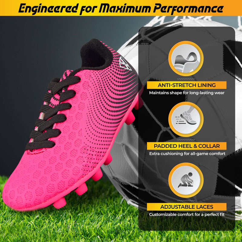 Stealth Firm Ground Soccer Shoes -Pink/Black - Vizari Sports