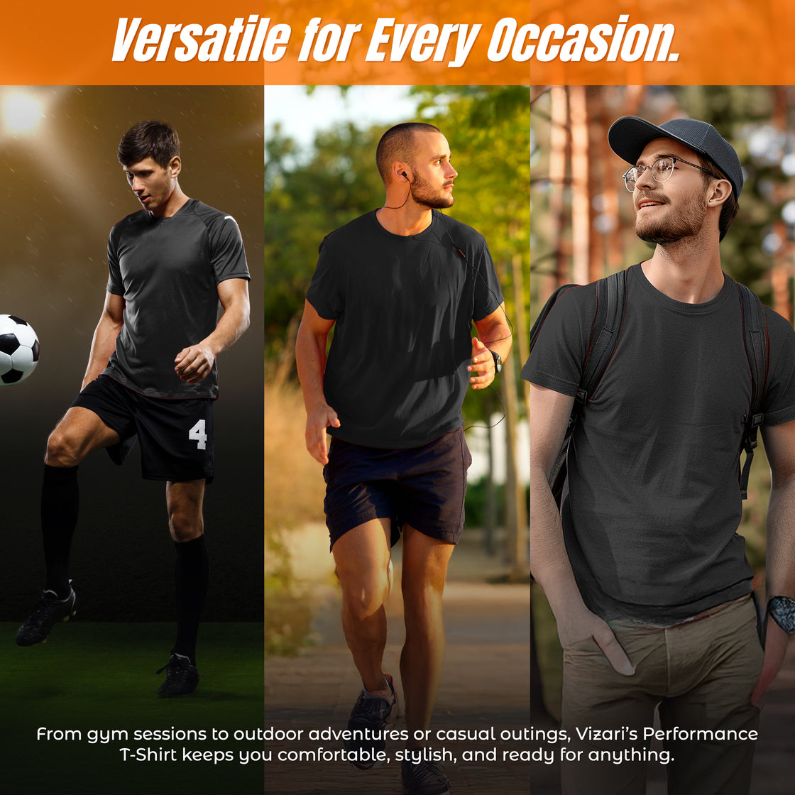 Performance T-Shirt-Black - Vizari Sports
