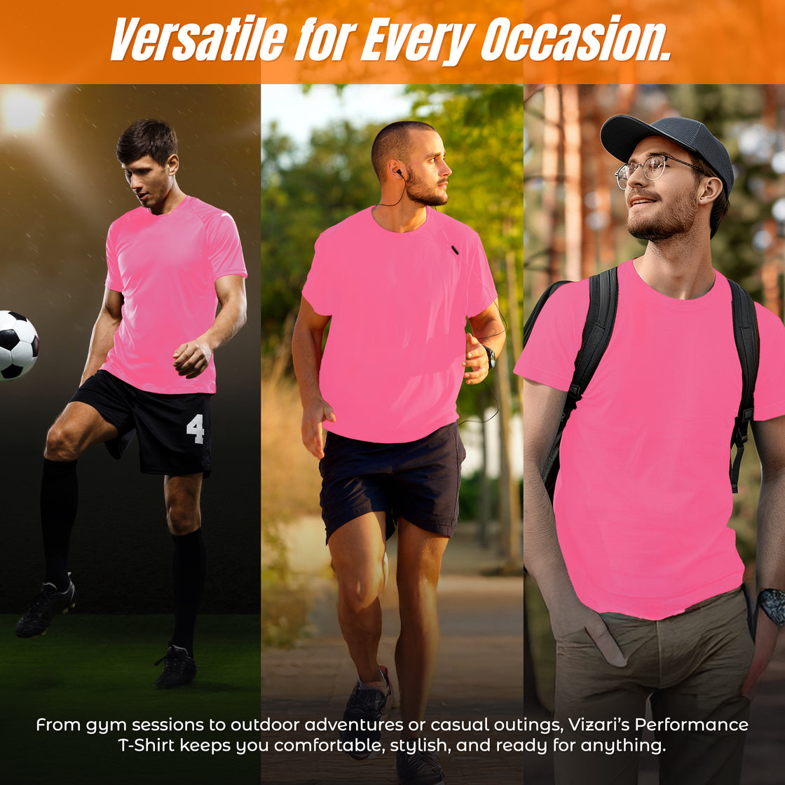 Performance T-Shirt-Neon Pink - Vizari Sports